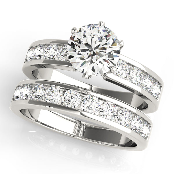 Adored Channel-Set Round Diamond Engagement Ring — 9K/18K Gold & Platinum
