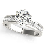 Adored Channel-Set Round Diamond Engagement Ring — 9K/18K Gold & Platinum