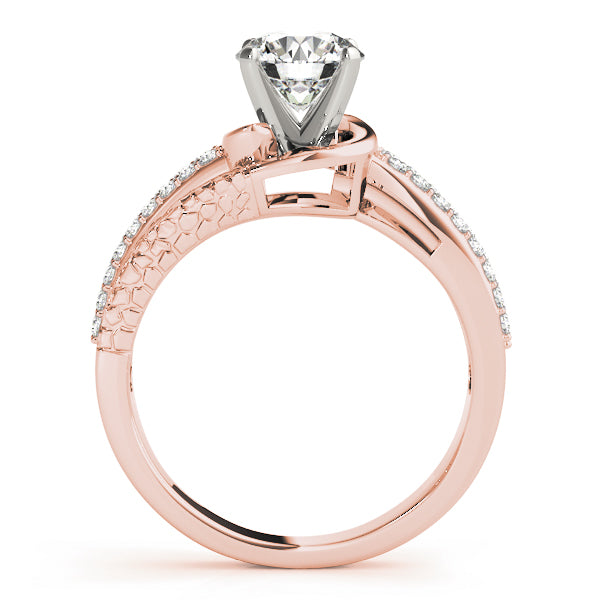 Resplendent Multi-Row Round Diamond Engagement Ring — 9K/18K Gold & Platinum