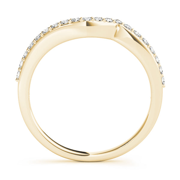 Curved Bands Half Eternity Ring in Gold & Platinum