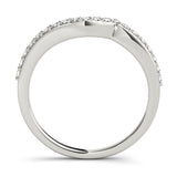 Curved Bands Half Eternity Ring in Gold & Platinum
