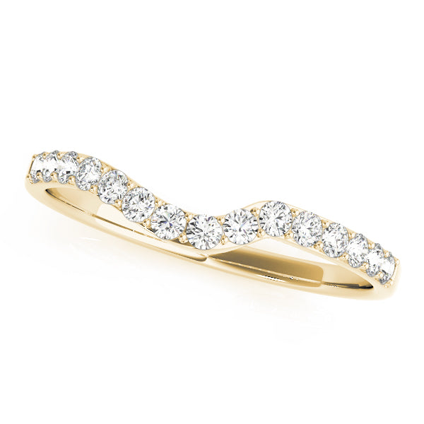 Shared Prong Curved Half Eternity Ring in Gold & Platinum