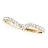 Shared Prong Curved Half Eternity Ring in Gold & Platinum