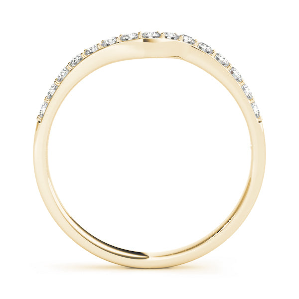 Shared Prong Curved Half Eternity Ring in Gold & Platinum