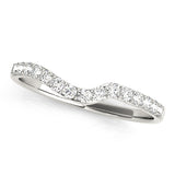 Shared Prong Curved Half Eternity Ring in Gold & Platinum