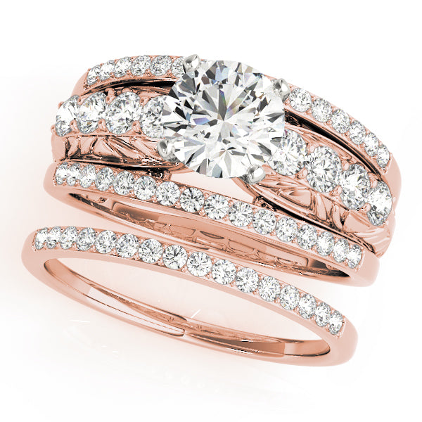Noble Multi-Row Round Diamond Engagement Ring — 9K/18K Gold & Platinum