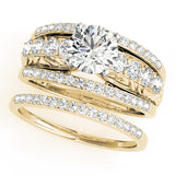 Noble Multi-Row Round Diamond Engagement Ring — 9K/18K Gold & Platinum