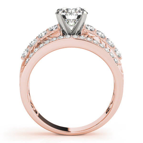 Noble Multi-Row Round Diamond Engagement Ring — 9K/18K Gold & Platinum