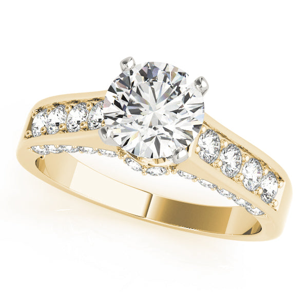 Classic Channel-Set Round Diamond Engagement Ring — 9K/18K Gold & Platinum