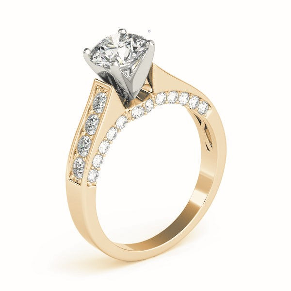 Classic Channel-Set Round Diamond Engagement Ring — 9K/18K Gold & Platinum