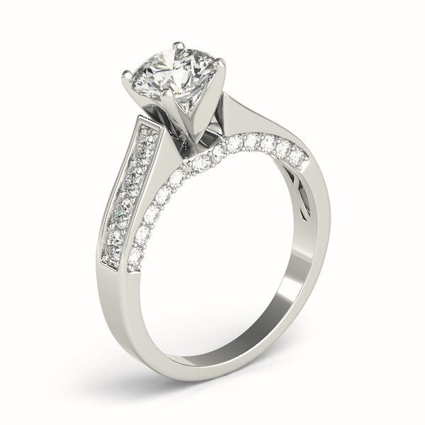 Classic Channel-Set Round Diamond Engagement Ring — 9K/18K Gold & Platinum