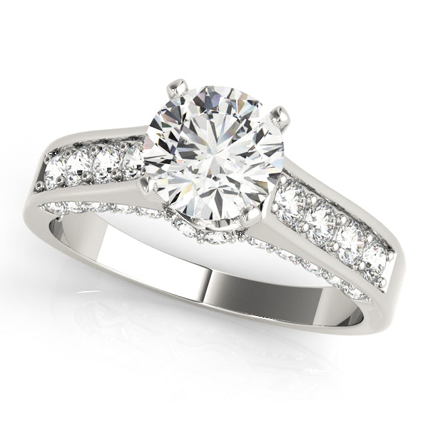Classic Channel-Set Round Diamond Engagement Ring — 9K/18K Gold & Platinum