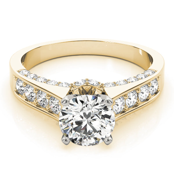 Classic Channel-Set Round Diamond Engagement Ring — 9K/18K Gold & Platinum