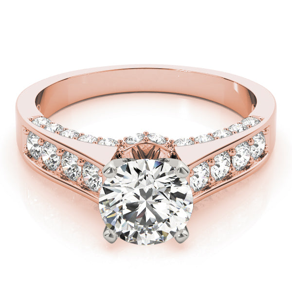 Classic Channel-Set Round Diamond Engagement Ring — 9K/18K Gold & Platinum
