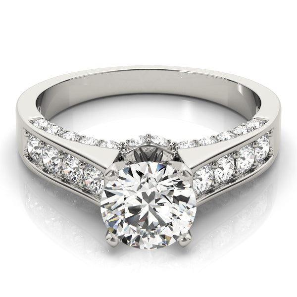 Classic Channel-Set Round Diamond Engagement Ring — 9K/18K Gold & Platinum
