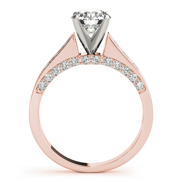 Classic Channel-Set Round Diamond Engagement Ring — 9K/18K Gold & Platinum
