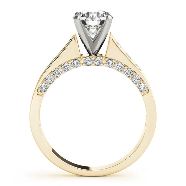 Classic Channel-Set Round Diamond Engagement Ring — 9K/18K Gold & Platinum