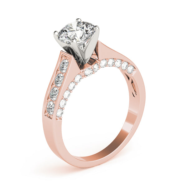Classic Channel-Set Round Diamond Engagement Ring — 9K/18K Gold & Platinum