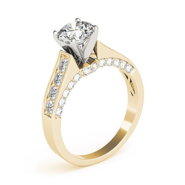 Classic Channel-Set Round Diamond Engagement Ring — 9K/18K Gold & Platinum