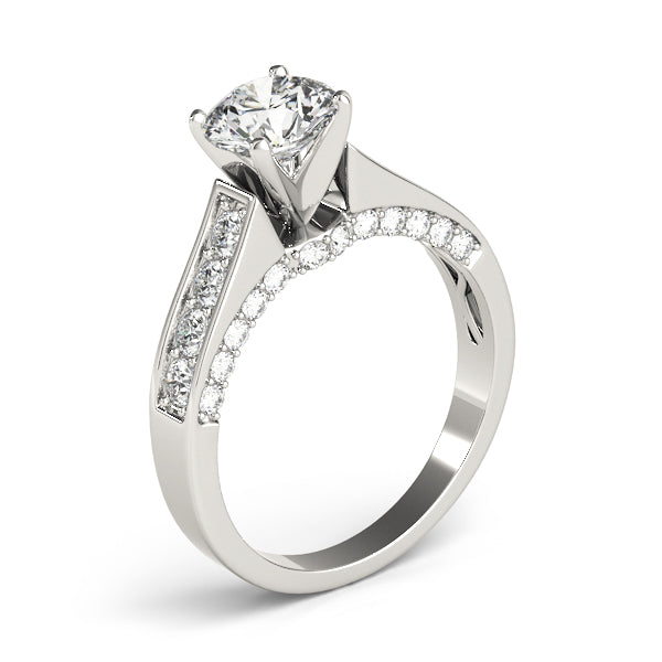Classic Channel-Set Round Diamond Engagement Ring — 9K/18K Gold & Platinum