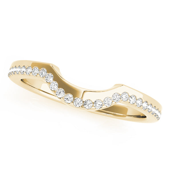 Single Row Curved Half Eternity Ring in Gold & Platinum