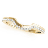 Single Row Curved Half Eternity Ring in Gold & Platinum