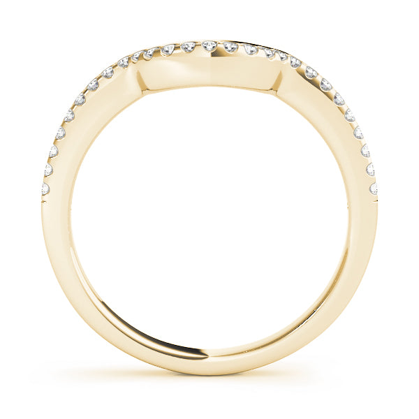 Single Row Curved Half Eternity Ring in Gold & Platinum