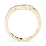 Single Row Curved Half Eternity Ring in Gold & Platinum