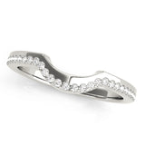 Single Row Curved Half Eternity Ring in Gold & Platinum