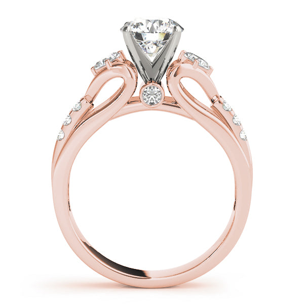 Vintage-Inspired Three-Stone Round Diamond Engagement Ring — 9K/18K Gold & Platinum