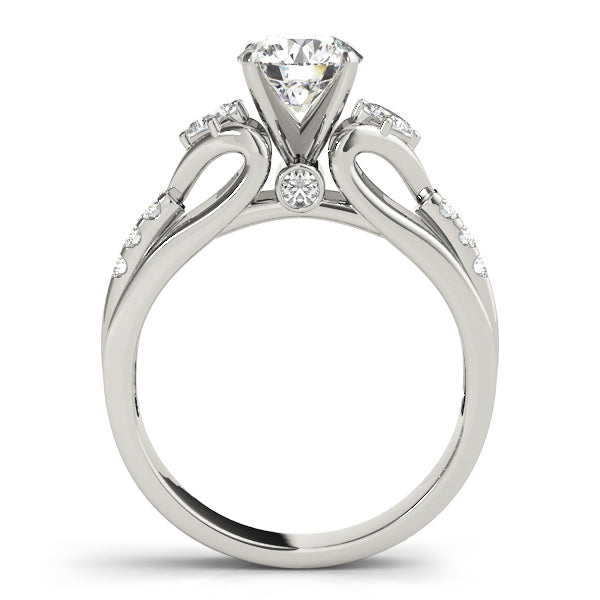 Vintage-Inspired Three-Stone Round Diamond Engagement Ring — 9K/18K Gold & Platinum