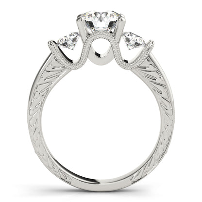 Lab-Grown Round Cut Diamond Trilogy Engagement Ring