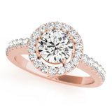 Luxe Halo Round Diamond Engagement Ring — 9K/18K Gold & Platinum
