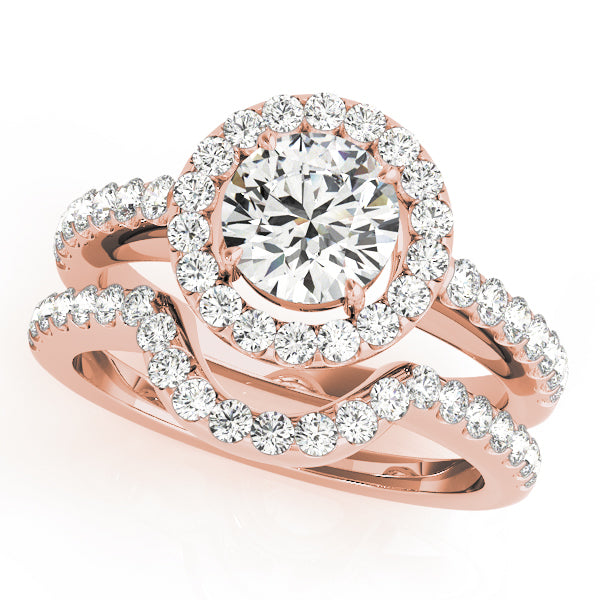 Luxe Halo Round Diamond Engagement Ring — 9K/18K Gold & Platinum