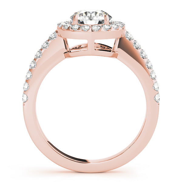 Luxe Halo Round Diamond Engagement Ring — 9K/18K Gold & Platinum