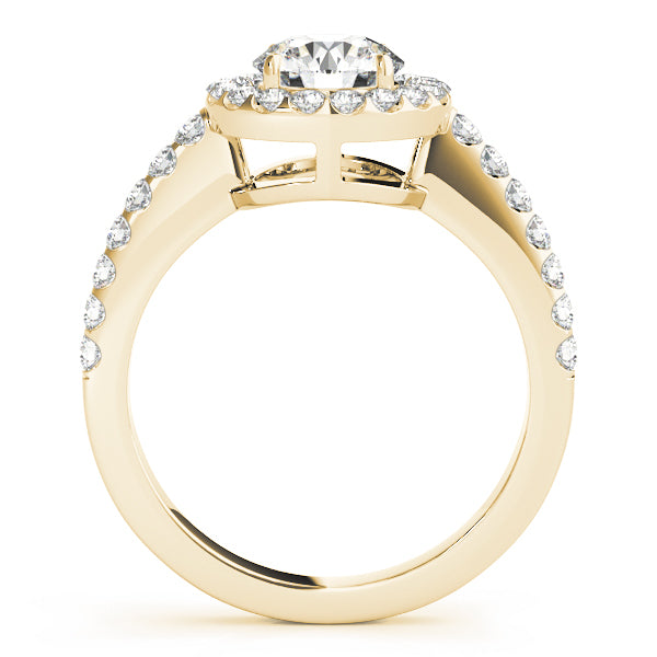 Luxe Halo Round Diamond Engagement Ring — 9K/18K Gold & Platinum