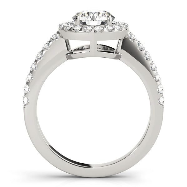 Luxe Halo Round Diamond Engagement Ring — 9K/18K Gold & Platinum