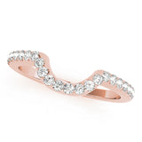 Curved Half Eternity Ring in Gold & Platinum