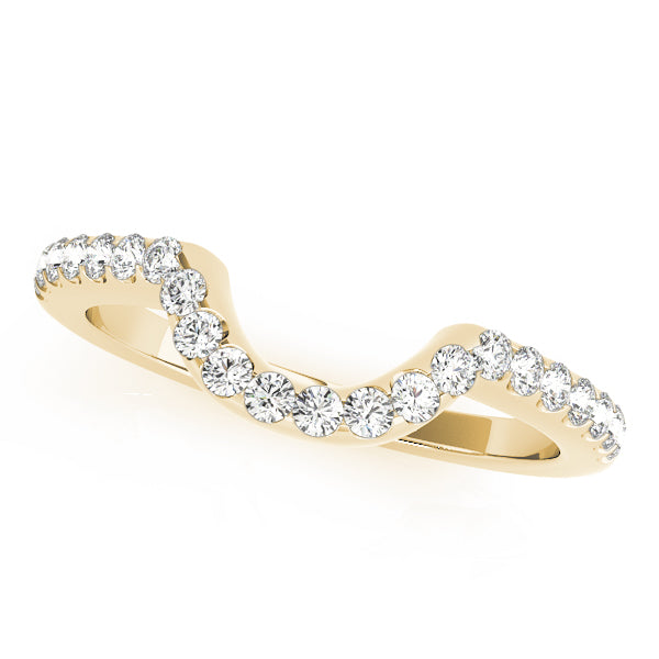 Curved Half Eternity Ring in Gold & Platinum