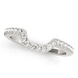 Curved Half Eternity Ring in Gold & Platinum