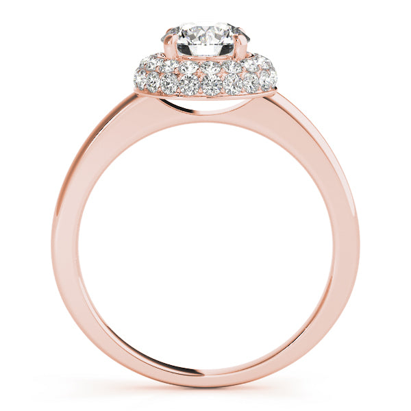 Iconic Halo Round Diamond Engagement Ring — 9K/18K Gold & Platinum