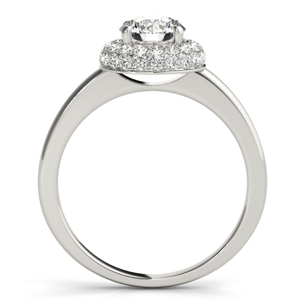 Iconic Halo Round Diamond Engagement Ring — 9K/18K Gold & Platinum