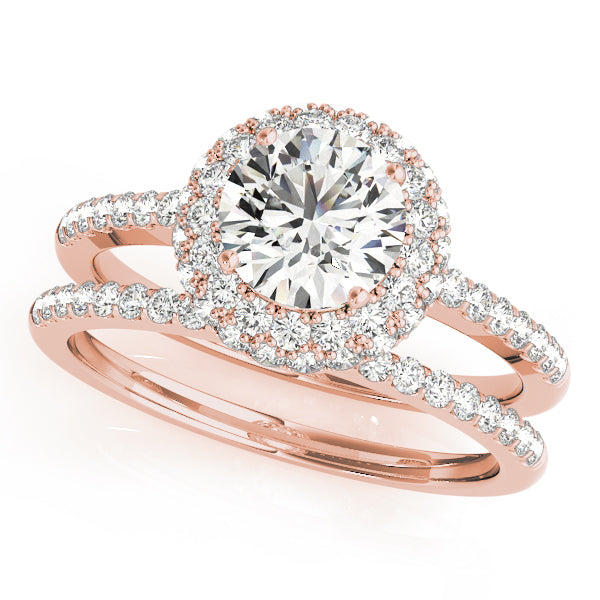 Signature Halo Round Diamond Engagement Ring — 9K/18K Gold & Platinum