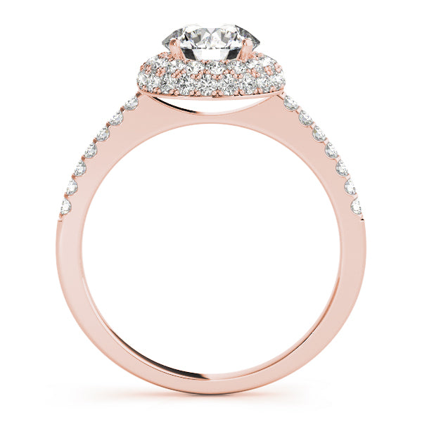 Signature Halo Round Diamond Engagement Ring — 9K/18K Gold & Platinum