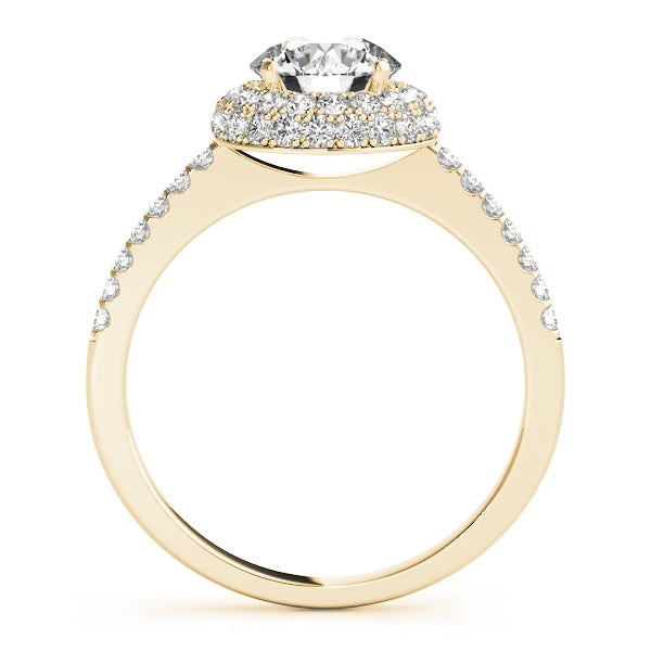 Signature Halo Round Diamond Engagement Ring — 9K/18K Gold & Platinum