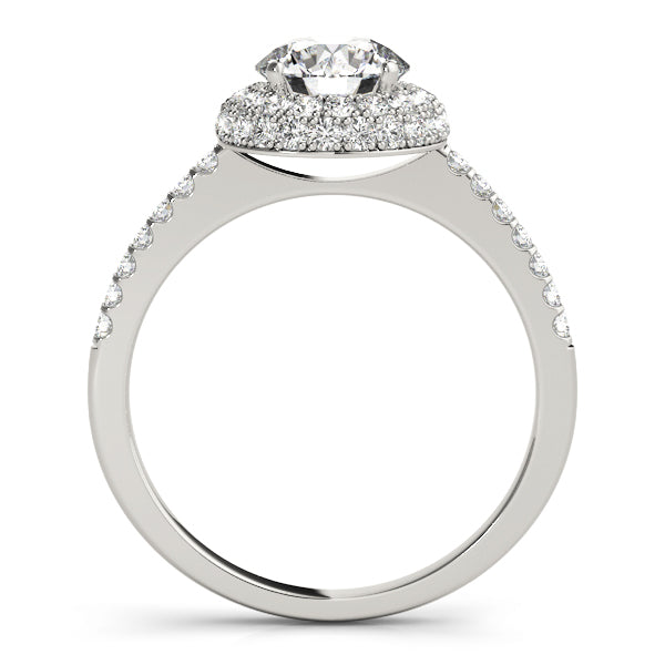 Signature Halo Round Diamond Engagement Ring — 9K/18K Gold & Platinum