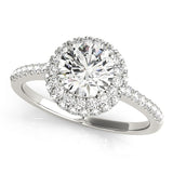 Signature Halo Round Diamond Engagement Ring — 9K/18K Gold & Platinum