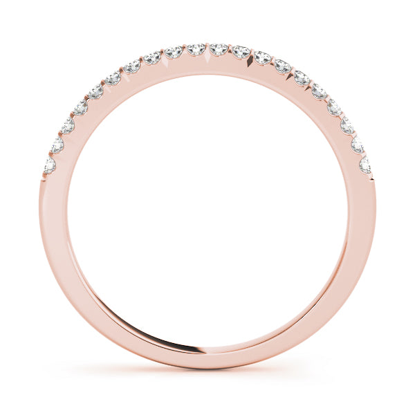 Single Row Prong Set Half Eternity Ring in Gold & Platinum