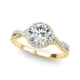 Artisan Multi-Row Round Diamond Engagement Ring — 9K/18K Gold & Platinum