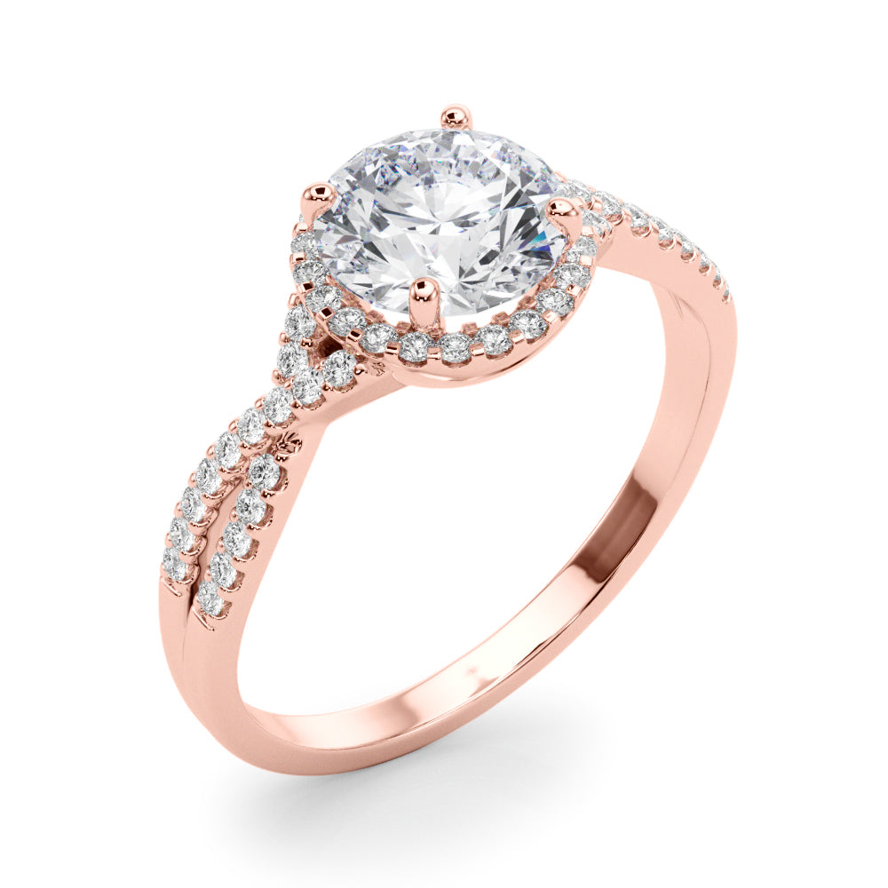 Artisan Multi-Row Round Diamond Engagement Ring — 9K/18K Gold & Platinum